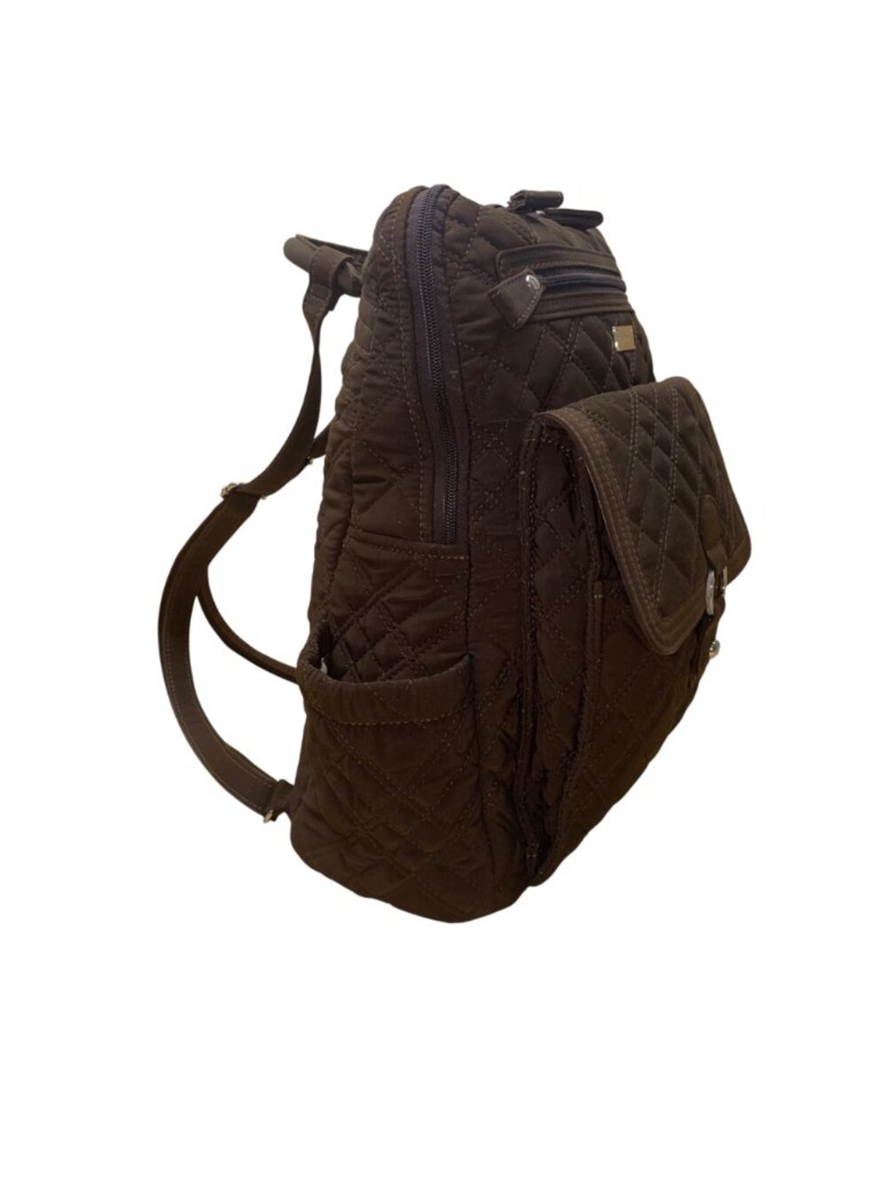 Vera Bradley Women’s Brown Quilted Fabric With Buckle Front Pocket Backpack image 4